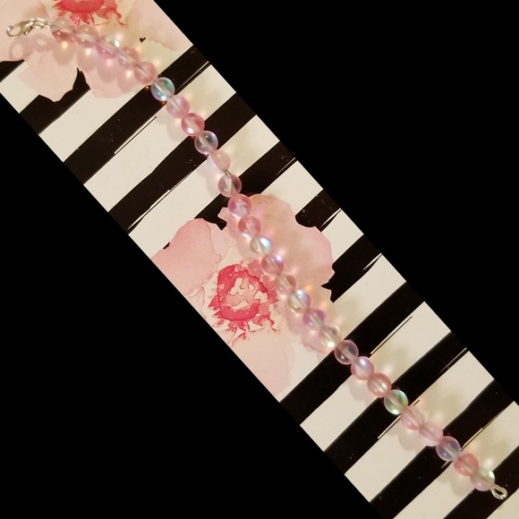 New Light Rose Color Iridescent Quartz Bracelet - Picture 5 of 7